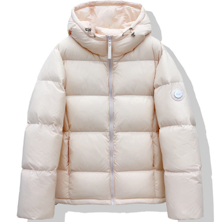 Women's Short Puffer Jacket with XXL Hood and Square Quilting Fashion Glam