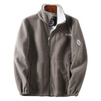 Men's fleece jacket with stand-up collar, full-length zipper, and teddy inner lining Fashion Glam