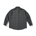 Unisex Boxy Overshirt made of wool blend with Glencheck, chest pocket and rounded hem Fashion Glam