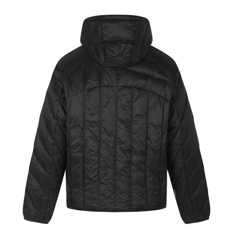 Unisex Short cut quilted hooded jacket with diagonal quilting and elastic hem Fashion Glam