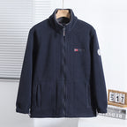 Men's microfleece quilted jacket with stand-up collar, elastic cuffs and concealed side pockets Fashion Glam