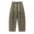 Unisex Baggy Cargo Pants with elastic waistband, drawstring and large flap pockets Fashion Glam