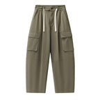 Unisex Baggy Cargo Pants with elastic waistband, drawstring and large flap pockets Fashion Glam
