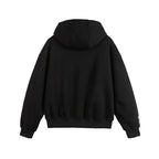 Unisex Oversize Hoodie Zip Jacket with Collegiate Patches Fashion Glam