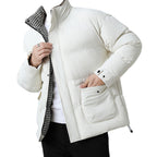 Unisex Padded Quilted Jacket with Large Flap Pockets, Stand-Up Collar, and Ripstop Structure Fashion Glam