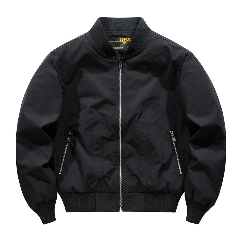 Men's Technical Bomber Jacket with Windproof Shell, Ribbed Cuffs and Zipper Pockets Fashion Glam