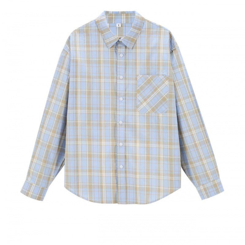 Unisex Boxy-check overshirt with shirt collar and applied chest pocket Fashion Glam