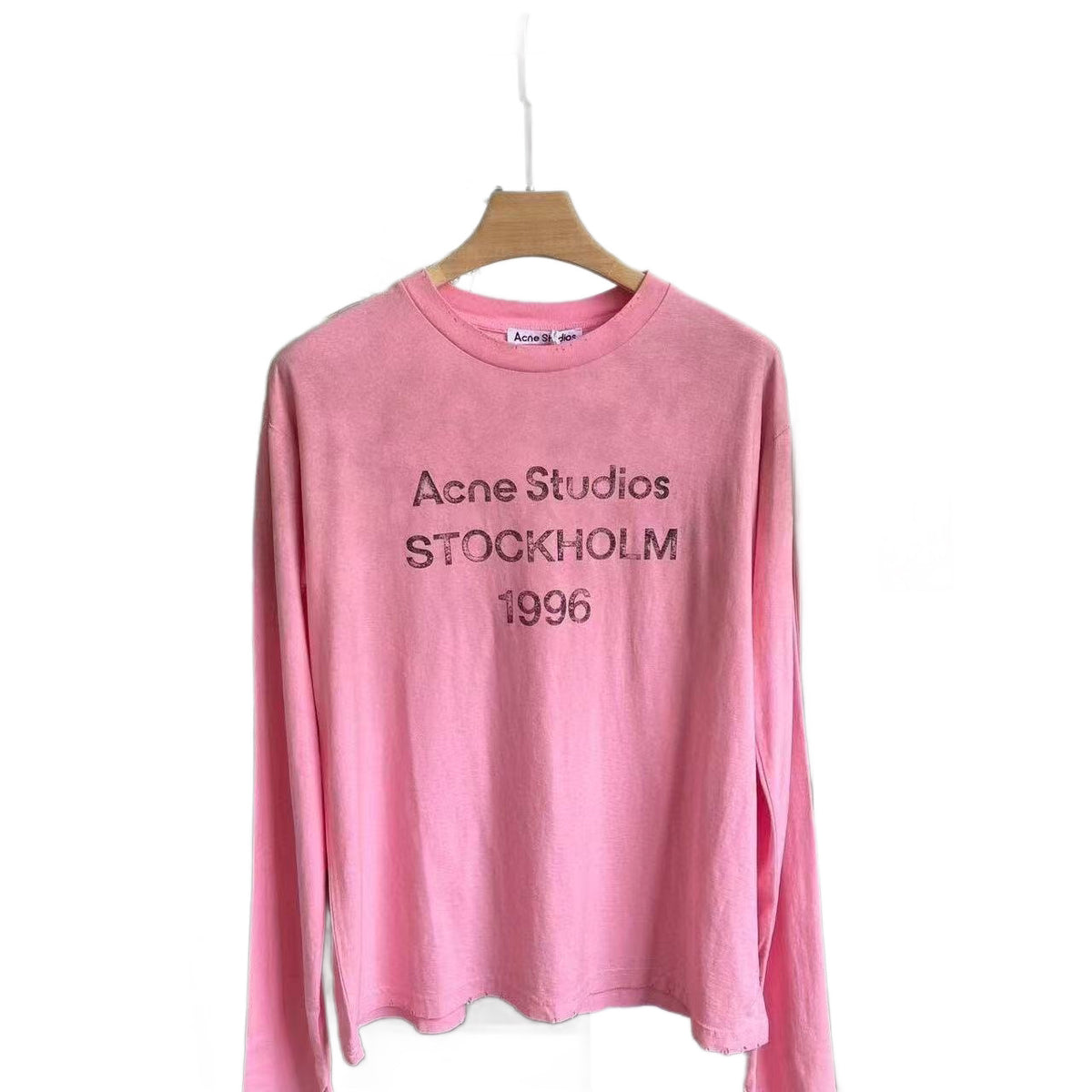 Men's Long Sleeve Shirt with Logo Print and Round Neckline Fashion Glam