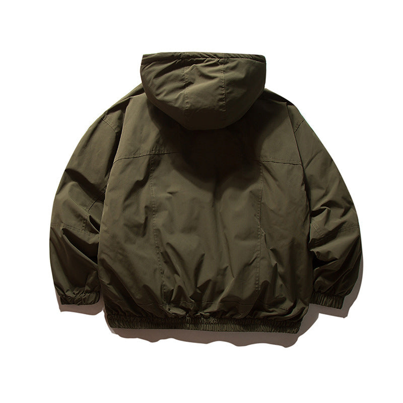 Men's lightweight wind and water-repellent hoodie jacket in boxy oversized cut with elastic cuffs Fashion Glam