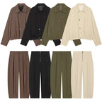 Women wide cropped pants with high waist, pleats and visible front zipper Fashion Glam