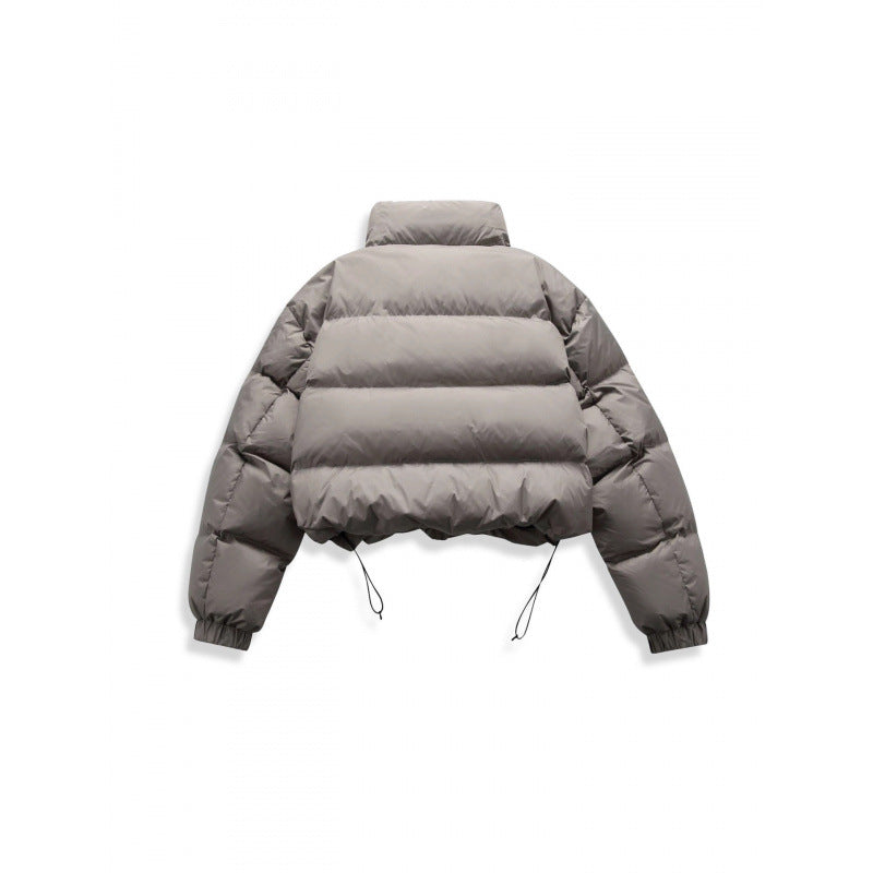 Women's short quilted winter jacket in cropped style with high stand-up collar Fashion Glam