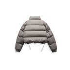 Women's short quilted winter jacket in cropped style with high stand-up collar Fashion Glam