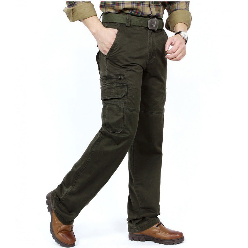 Men's Robust Elastic Canvas Cargo Pants with Reinforced Knee Areas and Multi-Pockets Fashion Glam