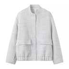 Women's embellished bouclé bomber jacket with sequins and rhinestones Fashion Glam