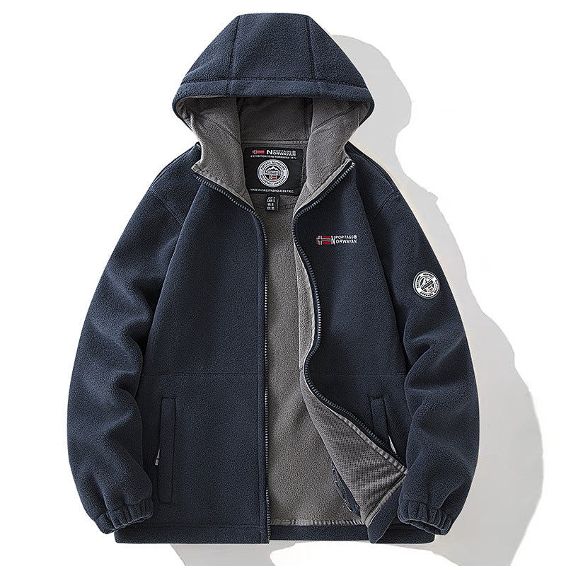 Women's Hooded Fleece Jacket with Teddy Lining and Full Zip Fashion Glam
