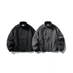 Men's Short Windproof Field Bomber Jacket with Stand-up Collar, Concealed Closure and Elastic Cuffs Fashion Glam