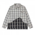 Unisex Oversize Check Shirt with Layered Look and Frayed Hem Fashion Glam