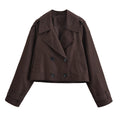 Women's Short Double-Breasted Trench Jacket in Cropped Workwear Look Fashion Glam