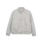 Men's wool blend bomber jacket with ribbed cuffs and snap button placket Fashion Glam