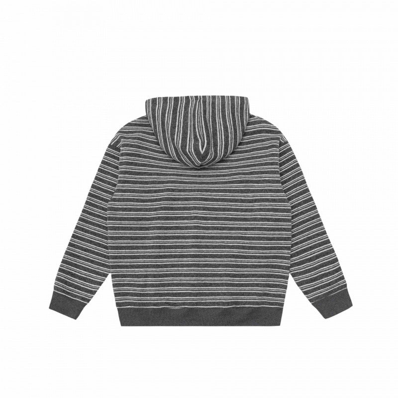 Unisex Oversize Hoodie with Half Zipper, Striped Pattern and Kangaroo Pocket Fashion Glam