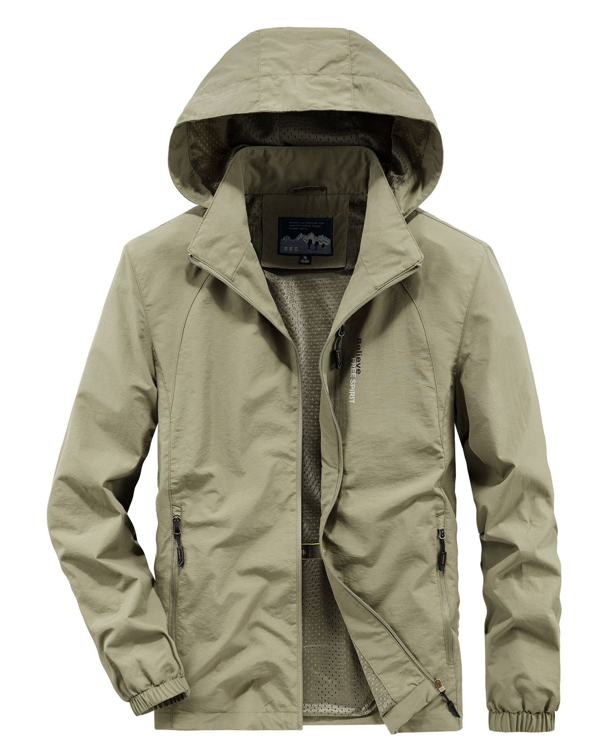 Men's Ultralight Breathable Hooded Jacket with Perforated Mesh Lining and Zipper Pockets Fashion Glam