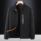 Men's microfleece outdoor jacket with waterproof breast pocket, stand-up collar, and teddy fleece lining Fashion Glam