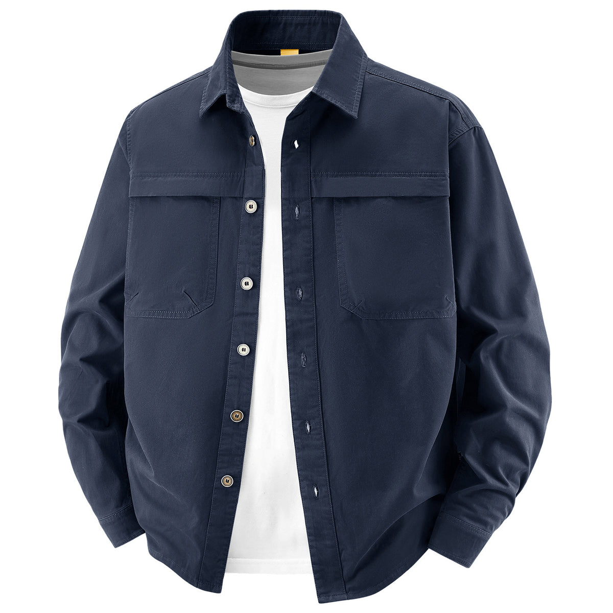 Men's overshirt made of cotton twill with two chest flaps and relaxed fit Fashion Glam