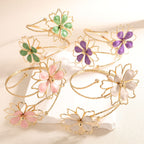 Ladies bracelet with artistic flower design Fashion Glam