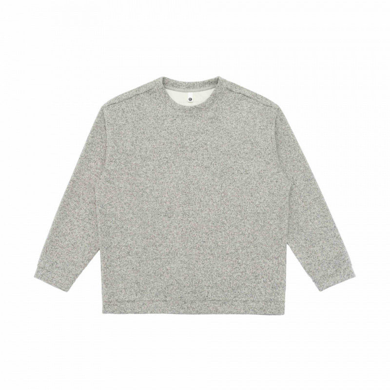 Unisex Oversized mottled knit sweater in boxy cut with round neck Fashion Glam