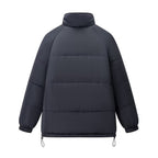 Women's Short Cut Quilted Oversized Winter Jacket with Drawstring and Raglan Sleeves Fashion Glam