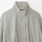 Women Checked Cropped Boxy Blouson with Stand Collar and Side Pockets Fashion Glam