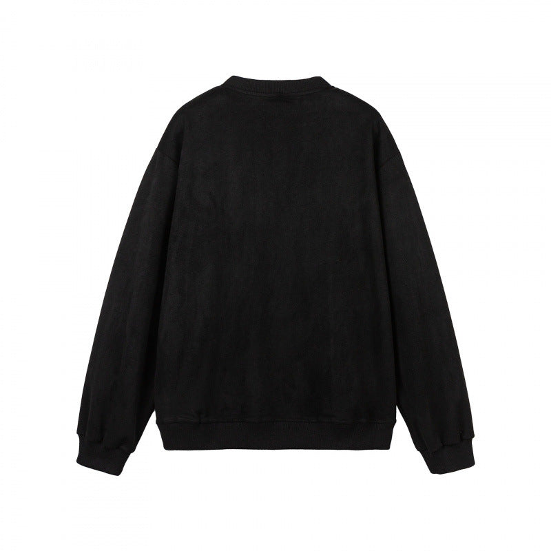 Women's oversized sweatshirt with integrated shirt collar insert and deep V-neck Fashion Glam