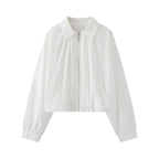 Women's short jacket in cropped bomber style with Kent collar, softshell look and elastic cuffs Fashion Glam