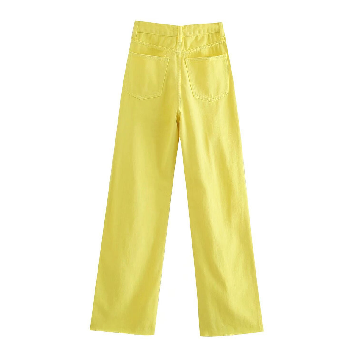 Women's high-waisted wide-cut jeans with wide leg, high waist and raw hem Fashion Glam