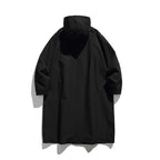 Unisex Longer Hooded Coat in Boxy Cut with Concealed Button Placket and Large Flap Pockets Fashion Glam