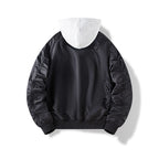 Men's nylon bomber jacket with integrated sweat hood and sleeve utility pocket Fashion Glam