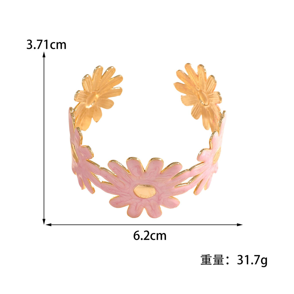 Women's bangle with floral flower pattern Fashion Glam