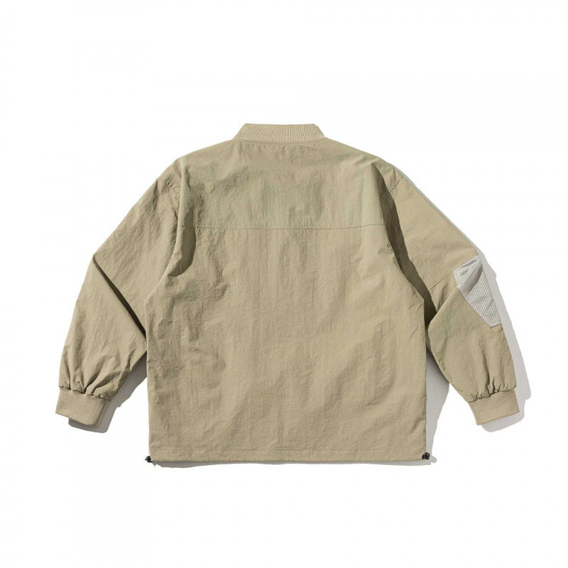 Unisex Lightweight Oversized Anorak with Half Zipper, Utility Pockets and Drawstring Hem Fashion Glam