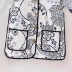 Women's Quilted Boxy Quilted Jacket with Paisley Print and Contrasting Piping Fashion Glam