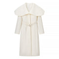 Women’s coat with oversized cape collar and fitted belt Fashion Glam