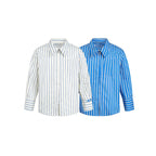 Women's Striped Oversized Blouse Shirt with Concealed Zipper and Chest Pocket Fashion Glam