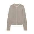 Women Fine Knit Cardigan with Round Neckline, Button Placket and Lace Trim Fashion Glam