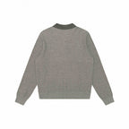 Unisex fine knit polo sweater with Henley button placket and ribbed cuffs Fashion Glam