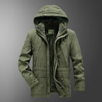 Men's insulated hooded parka with thermo teddy lining, windproof cotton blend outer shell, and multiple pockets Fashion Glam
