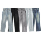 Women's high-waisted wide-leg jeans with wide leg and vintage wash Fashion Glam