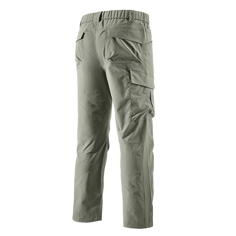 Men's Robust-Constructive Cargo Trekking Pants with Elastic Waistband and Multiple Pockets Fashion Glam