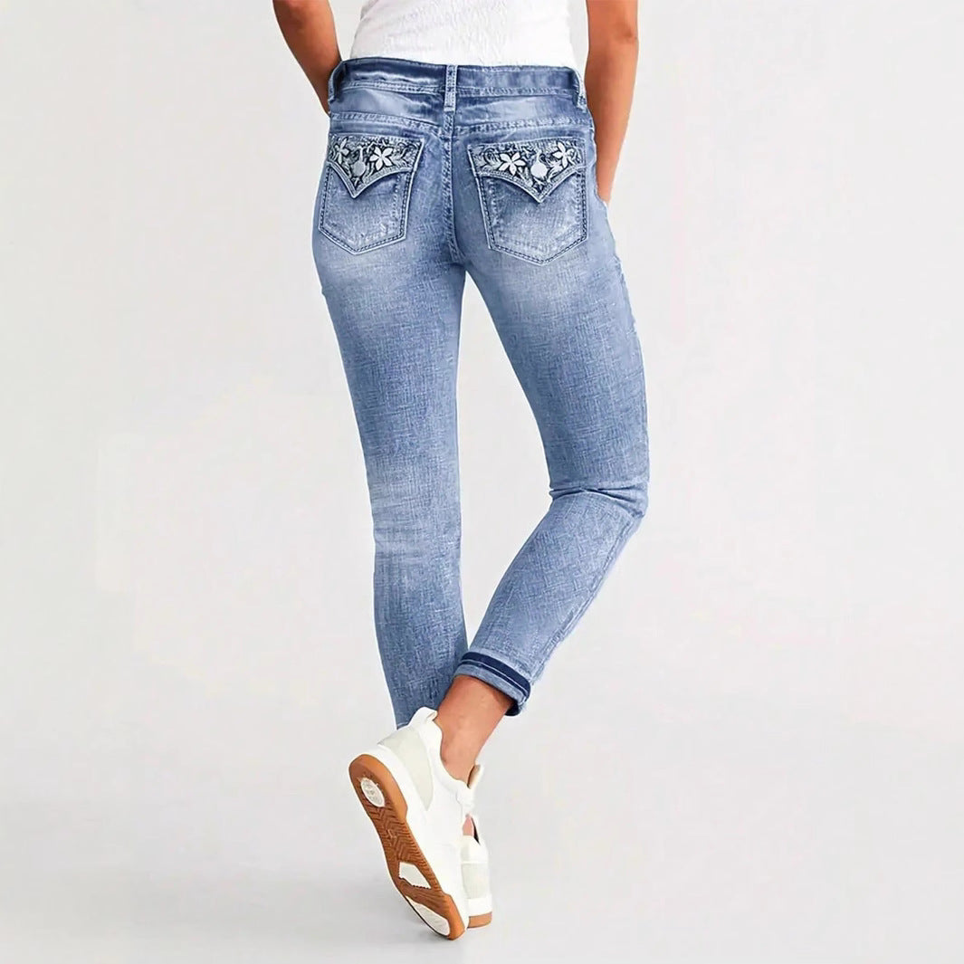 Women's Slim-Fit Stretch-Skinny-Jeans with Narrow Ankle Cuff and Five-Pocket Design Fashion Glam