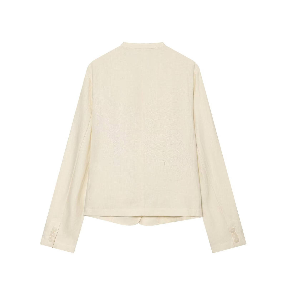 Women's short blazer without collar with straight hem and three buttons Fashion Glam