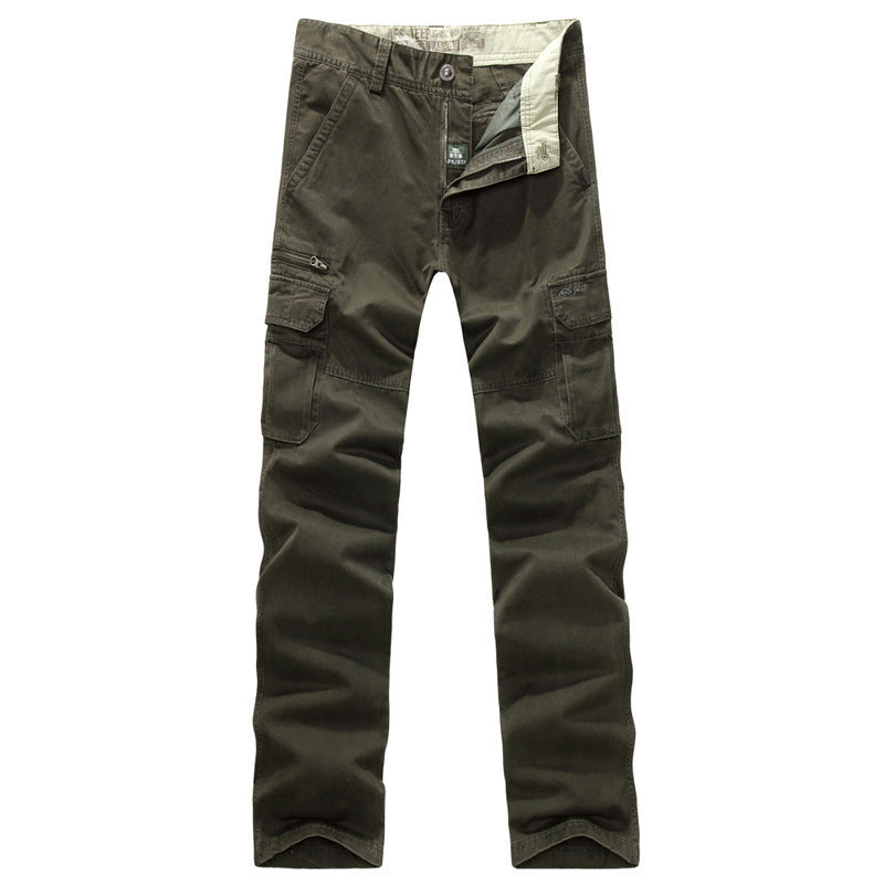 Men's Robust Elastic Canvas Cargo Pants with Reinforced Knee Areas and Multi-Pockets Fashion Glam