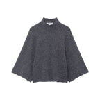 Women's Oversize Knit Poncho with Stand-Up Collar and Wide Swing Cut Fashion Glam